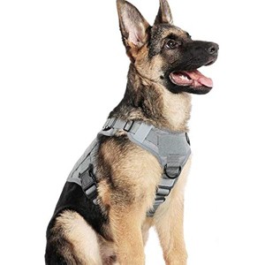 rabbitgoo Tactical Dog Harness for Large, Heavy Duty Pet Harness with Handle, , Adjustable Military Dog Vest for Training Hunting Walking, Grey, L - 1 of 1