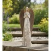 Floral Sculpted Angel Figurines with Wood-Style Wings – Set of 2 by Melrose - 3 of 3