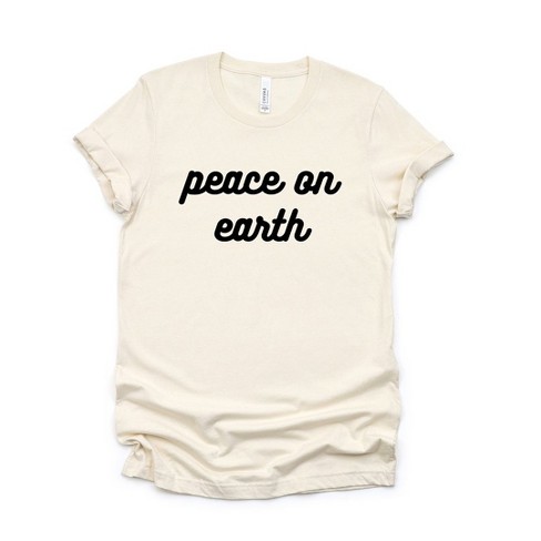 Simply Sage Market Women's Peace On Earth Bold Cursive Short Sleeve Graphic Tee - image 1 of 4