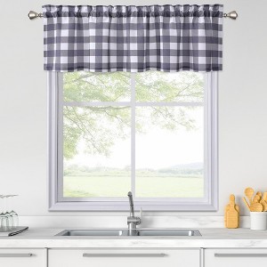 Buffalo Check Gingham Print Rod Pocket Short Kitchen Curtains - 1 of 4