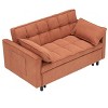 TiranisuBest Grey 3-in-1 Sectional Sofa Bed with Pull-Out Function, Adjustable Backrest, and Side Pocket, Ideal for Compact Spaces - 3 of 4
