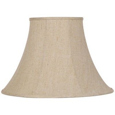 Springcrest Beige Linen Large Bell Lamp Shade 9" Top x 19" Bottom x 12.5" High (Spider) Replacement with Harp and Finial