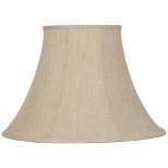 Springcrest Beige Linen Large Bell Lamp Shade 9" Top x 19" Bottom x 12.5" High (Spider) Replacement with Harp and Finial