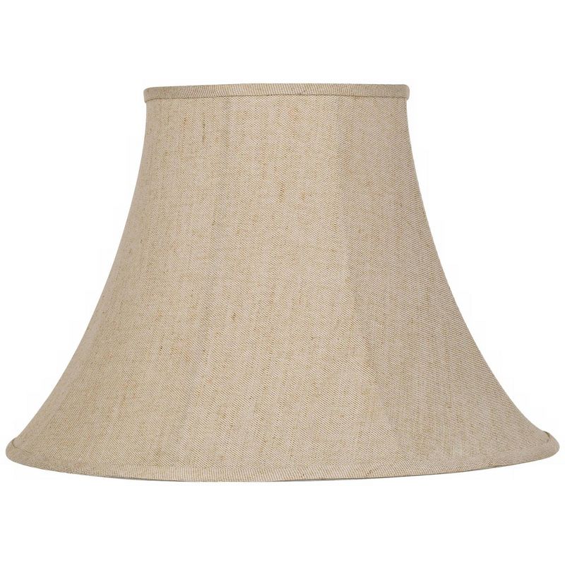Springcrest Beige Linen Large Bell Lamp Shade 9" Top x 19" Bottom x 12.5" High (Spider) Replacement with Harp and Finial, 1 of 8