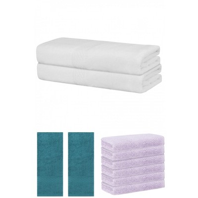 REGALWOVEN Absorbent Solid Bath Hand Face Cloths Cotton Towels 3 Piece Sets