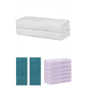 REGALWOVEN Absorbent Solid Bath Hand Face Cloths Cotton Towels 3 Piece Sets - 1 of 4