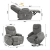 Corduroy Electric Power Lift Recliner Chair with 155¡ã Recline, Massage, Heat, Dual Cup Holders, and Stand Assist, Ergonomic Comfort Chair for Elderly - 2 of 4