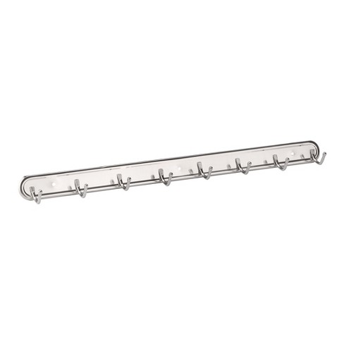 Unique Bargains Wall Mounted 8 Hooks Coat Towel Rack Hooks And Hangers  Silver Tone 1 Pc : Target