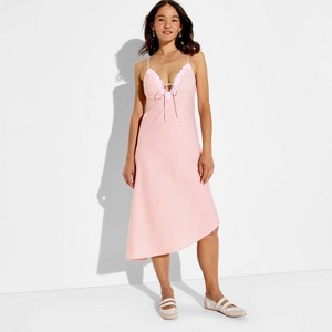 Women's Assym Midaxi Dress - Wild Fable™ Orange Striped XL : Target