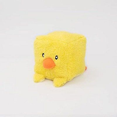 ZippyPaws - Squeakie Blocks, Stuffing Squeaky Plush Dog Toy, Square Shape for Endless Fun - Duck