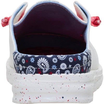 Обувь HEYDUDE Women Wendy Slip Americana Paisley, 4thof July Patriotic Shoes , White/Multi, W6 — фото 6