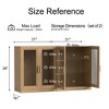 Wooakway 36"H Black Glass Door Storage Cabinet 2-Door Adjustable Shelf Sideboard for Kitchen or Dining Room - 4 of 4