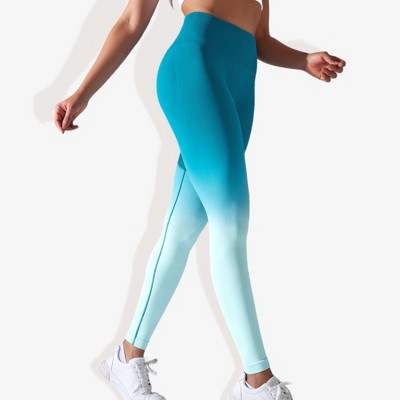 Anna-Kaci Active Women's High-Waisted Gradient Leggings Seamless Yoga Workout Pants Compression Tights for Running and Gym Training