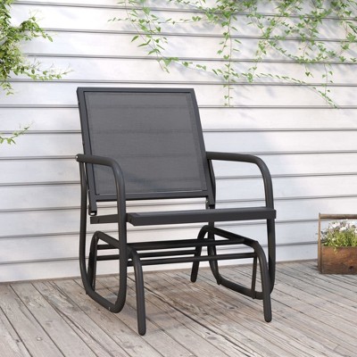 vidaXL Garden Glider Chair Black 24 in.x29.9 in.x34.3 in. Textilene&Steel