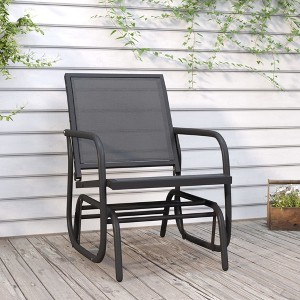vidaXL Garden Glider Chair Black 24 in.x29.9 in.x34.3 in. Textilene&Steel - 1 of 4