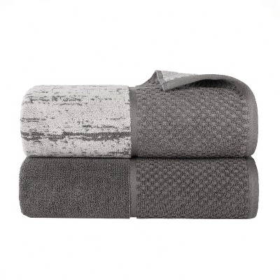Ribbed Cotton Highly Absorbent Medium Weight 12 Piece Assorted Towel Set by Blue Nile Mills