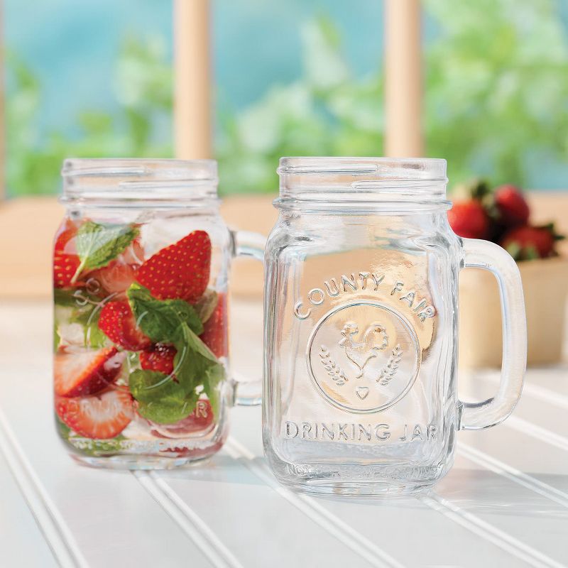 Libbey County Fair Glass Drinking Jars, 16.5-ounce, Set of 12, 2 of 8
