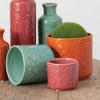 Sullivans Set of 3 Floral Relief Flower Planter 4.5"H, 4"H & 2.75"H Red - 3 of 4