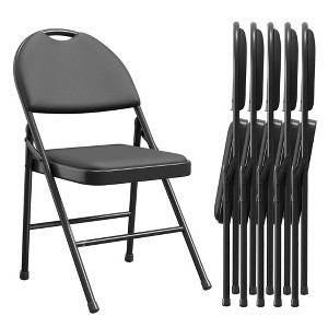 Nasitip Folding Chairs Set of 4, Metal Foldable Chair with and Non-Slip Feet Pads, Pu Party Chairs for Indoors and Outdoors, Room, Dining Room - 1 of 4