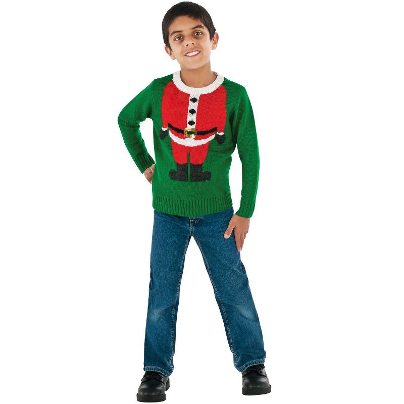 Rubie's Santa Sweater Child Costume, Large, 1 of 2