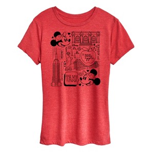 Women's - Disney - Mickey and Minnie Mouse New York The Big Apple Short Sleeve Graphic T-Shirt - 1 of 4