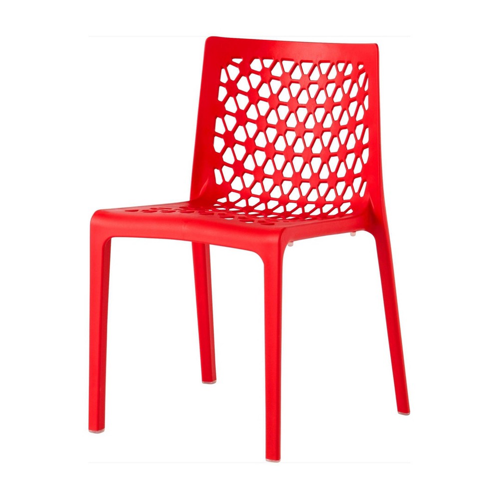 Photos - Chair Lagoon 2pc Milan Stackable Dining  - Red  