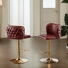 Leovsnove Swivel Bar Stools Set of 2, Modern PU Upholstered Bar Stools, Velvet Adjustable Barstool High Back Upholstered Modern Barstools - 2 of 4