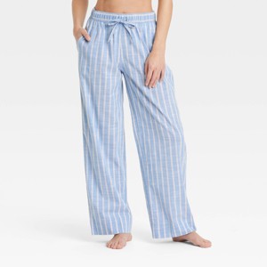 Women's Striped Cotton Blend Pajama Pants - Auden™ - 1 of 4