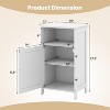 Dcolora Bathroom Storage Cabinet, Freestanding Wooden Single Door Side Floor Organizer with Adjustable Shelf - 4 of 4