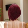 Unique Bargains Women's Straight Short Hair Wig 13x4x1in 150 Real Human Hair 6in 1 Pc - 3 of 4