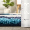 Nuloom Ela Abstract 2x6 Runner Shag Indoor Area Rug for Living Room Bedroom Dining Room Nursery Entryway Hallway, Blue/Ivory - 3 of 4