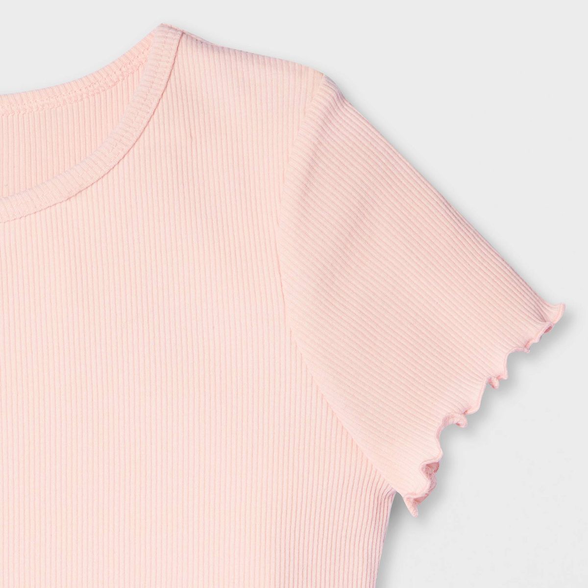 Girls' Short Sleeve Ribbed Fitted T-Shirt - Cat & Jack™ - thumbnail 3