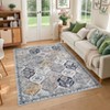 Washable Vintage Printed Rug Non Slip Low Pile Rug Soft Retro Throw Floor Cover Foldable Indoor Carpet for Living Room Bedroom Playroom Nursery - 2 of 4