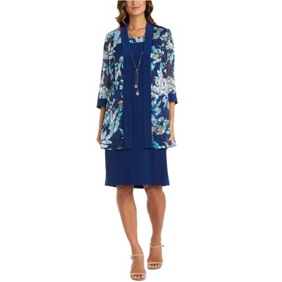 R & M Richards Womens 2PC & Floral Midi Dress