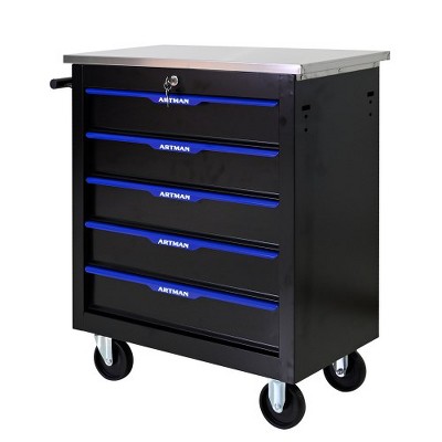 Rolling Tool Chest, 5-Drawer Rolling Tool Storage Cabinet With Wheels & Locking System, Multifunctional Tool Cart For Garage Workshop Warehouse
