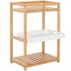 Akio 3 Tier Shelf - Indoor - STG1915 - White/Natural - Safavieh - 3 of 4