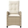 vidaXL Reclining Patio Chair with Cushions Beige Poly Rattan - 4 of 4