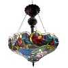 Chloe Lighting Leslie Tiffany-Style Victorian 2 Light Inverted Ceiling Pendent 18`` Shade - 2 of 2