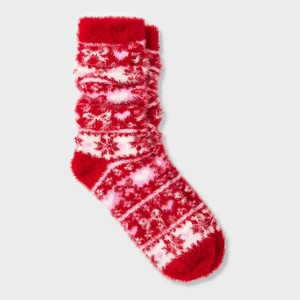 Women's Fuzzy Eyelash Slouch Cozy Crew Socks - Wild Fable™ - 1 of 4