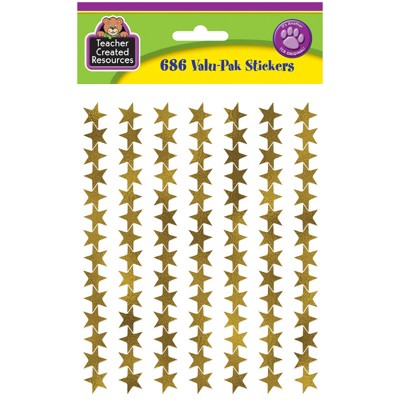 Teacher Created Resources Gold Foil Star Stickers Valu-pak, Pack Of 686 ...