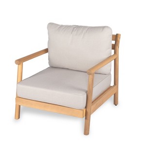 Dexmalle Patio Acacia Wood Club Chair with Water-resistant Cushion - 1 of 4