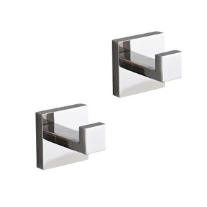 2-Pack Stainless Steel Wall-Mounted Towel and Coat Hooks for Bathroom, Bedroom, Kitchen - 1 of 4