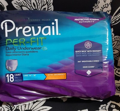 Prevail Per-Fit Daily Underwear, Adult, Female, Medium, 34 to 36