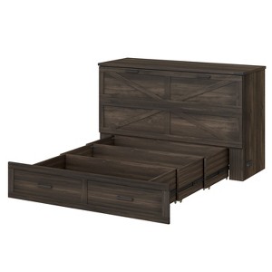 Bellemave Queen size Farmhouse Murphy Bed, Foldable Cabinet Bed Frame with Charging Station and Storage, Rustic Gray - 1 of 4