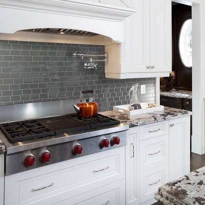 Gray 11.87'' x 8.5'' Self-Adhesive 3D Peel and Stick Backsplash Tiles