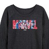 Women's - Marvel - Tie Dye Lightweight French Terry Wide Neck Long Sleeve Shirt - 2 of 4