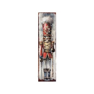HomeRoots 36" Black Red And White Solid Wood Christmas Nutcracker Porch Sign - 1 of 4