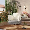 CAVINAS Outdoor Swing Chairs with UV Resistant Cushion and Hanging Basket,Porch Swing for Patio Porch,Balcony - 2 of 4