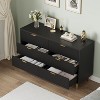 Garvee Modern 6 Drawer Dresser with Gold Handle and Large Drawer, Wood Double Chest of Drawers and Storage Organizer for Bedroom,Living Room - 2 of 4