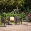 Mirage 4pk Wicker Stacking Chairs - Brown - Christopher Knight Home: Weather-Resistant Iron Frame Patio Seating - 2 of 4